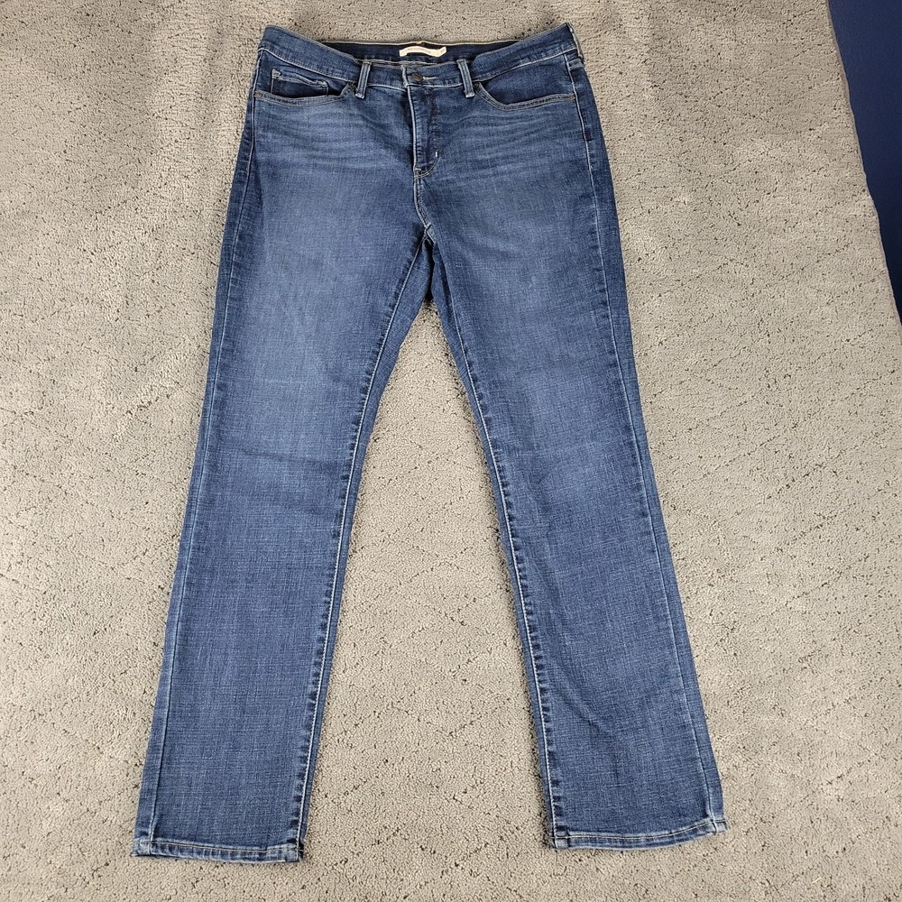 Levis Jeans Womens 32 Blue 312 Shaping Slim Straight Leg Stretch Mid Rise Denim